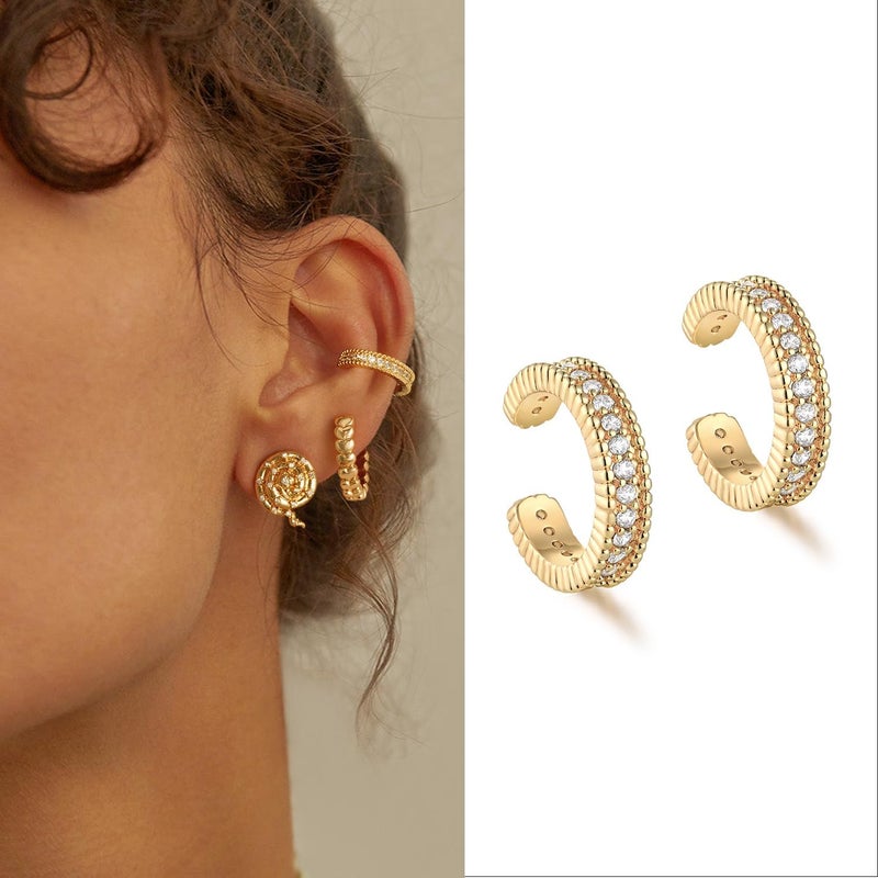 MYEARS Women Ear Cuff Earring Gold Non Pierced Ear Cartilage Clip on Wrap Hoop 14K Gold Filled Tiny Boho Beach Simple Minimalist Delicate Handmade Hypoallergenic Jewelry Gift-Sold as Single/Pair - Image 3